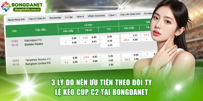 3 lý do nên ưu tiên theo dõi tỷ lệ kèo cúp C2 tại Bongdanet