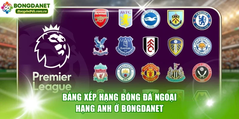 Bảng xếp hạng bóng đá Ngoại hạng Anh ở Bongdanet