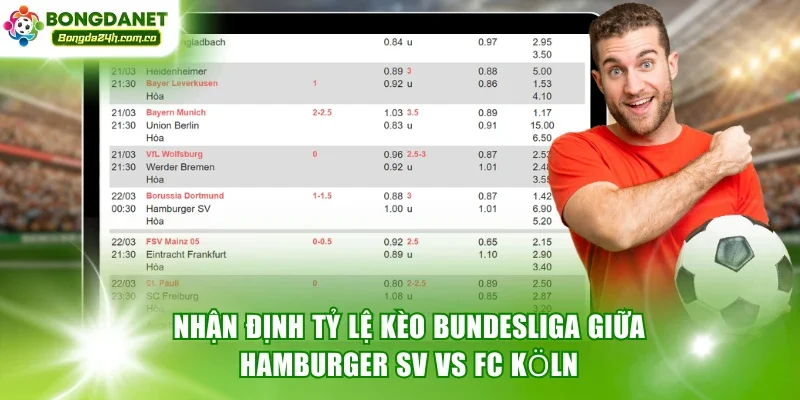 Nhận định tỷ lệ kèo Bundesliga giữa Hamburger SV vs FC Köln